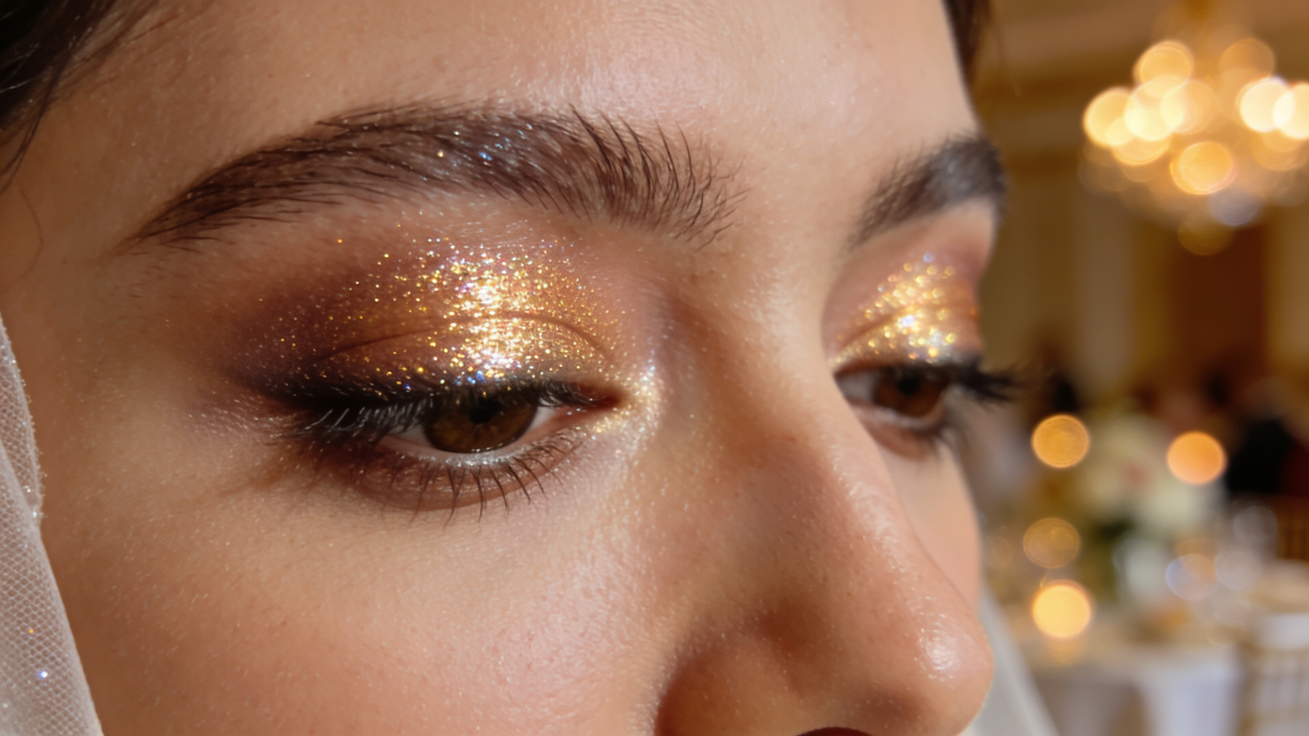El maquillaje con glitter se abre paso en las bodas como alternativa al photocall tradicional